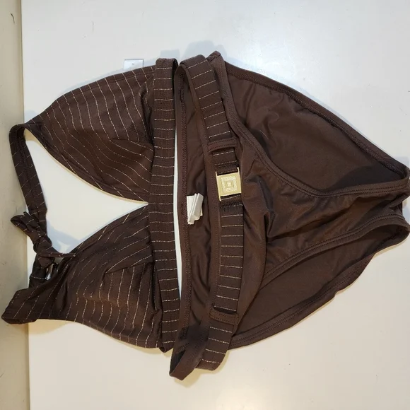 Isaac Mizrahi bown Stripes two pieces bikini set Size M - Picture 6 of 12